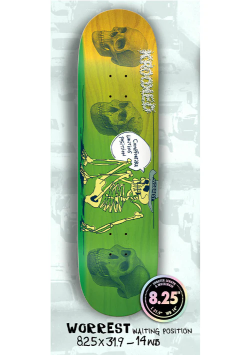 Krooked Worrest Waiting Position Skateboard Deck 8.25" - Image 5