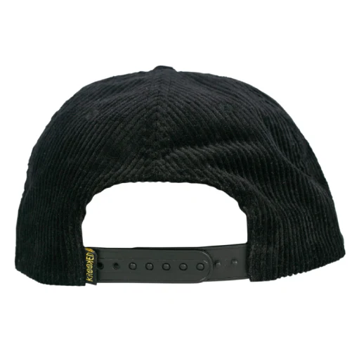 Krooked X Quarter Snacks Snack Birds Corduroy Snapback Hat - Black - Image 3