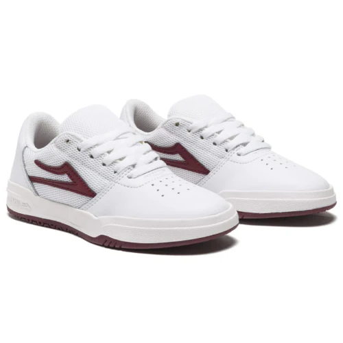 Lakai Atlantic Skate Shoe - White/Burgundy - Image 2