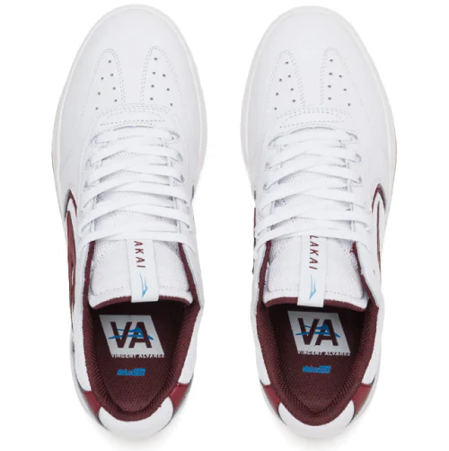 Lakai Atlantic Skate Shoe - White/Burgundy - Image 3
