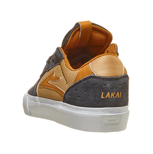 Lakai Atlantic Vulc Skate Shoe - Charcoal/Tan - Image 4