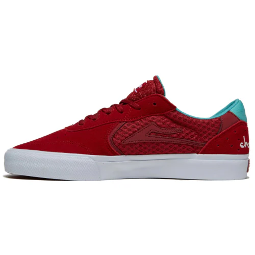 Lakai X Chocolate Atlantic Vulc Skate Shoe - Red Suede - Image 2