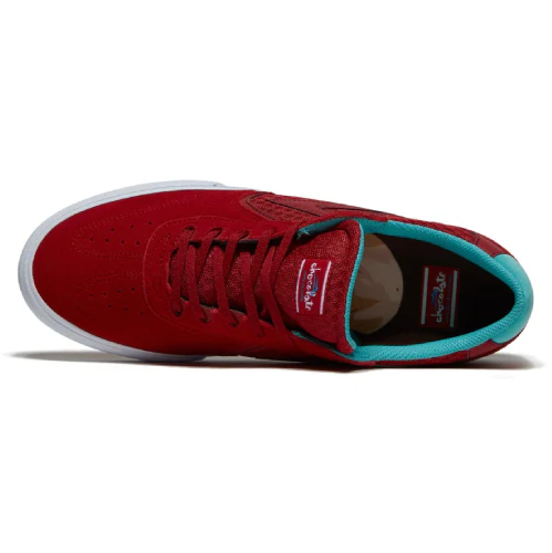 Lakai X Chocolate Atlantic Vulc Skate Shoe - Red Suede - Image 4
