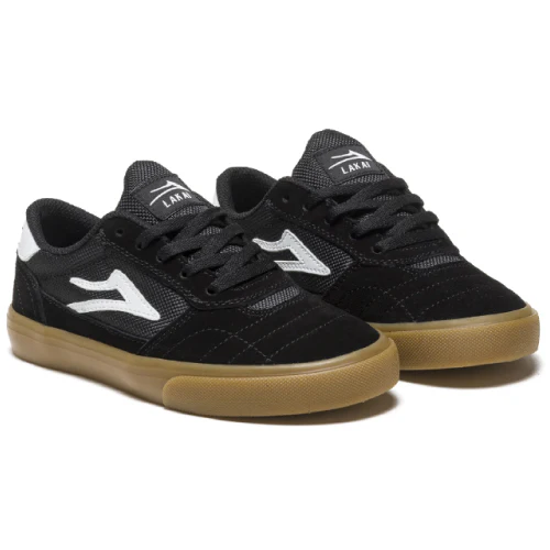 Lakai Cambridge Kids Skate Shoe - Black/Gum Suede - Image 2