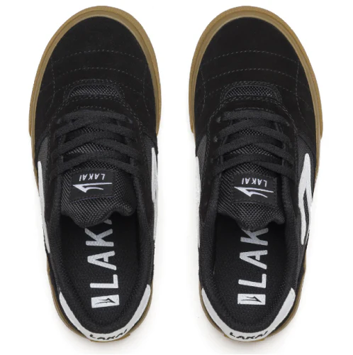 Lakai Cambridge Kids Skate Shoe - Black/Gum Suede - Image 3