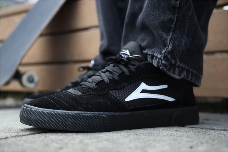 Lakai Cambridge Skate Shoe - Black/Black Suede - Image 8