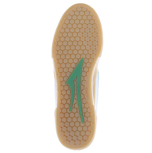 Lakai Cambridge Skate Shoe - White/Green Leather - Image 6