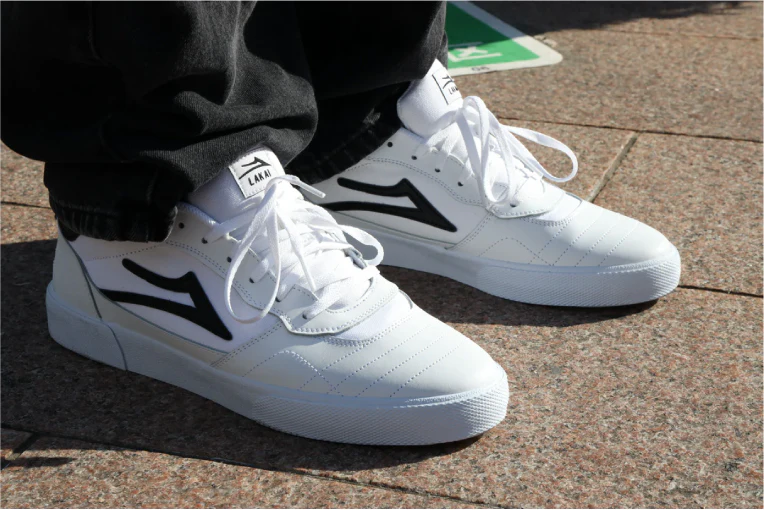 Lakai Cambridge Skate Shoe - White Leather - Image 6