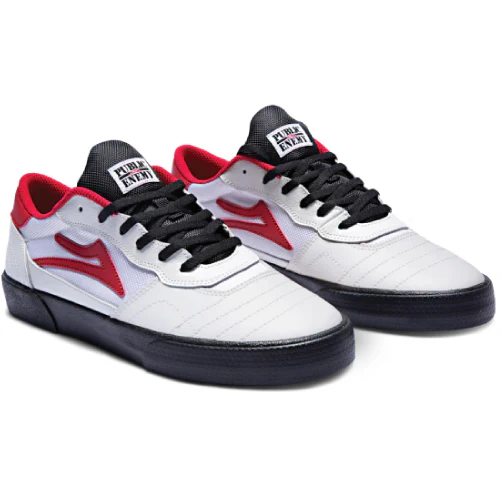 Lakai X Public Enemy Cambridge Skate Shoe - White Leather - Image 3