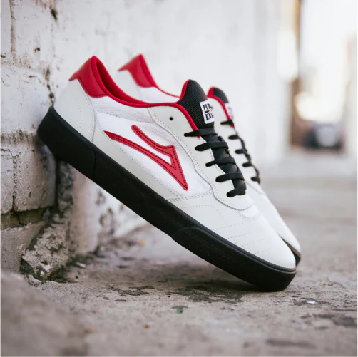 Lakai X Public Enemy Cambridge Skate Shoe - White Leather - Image 5