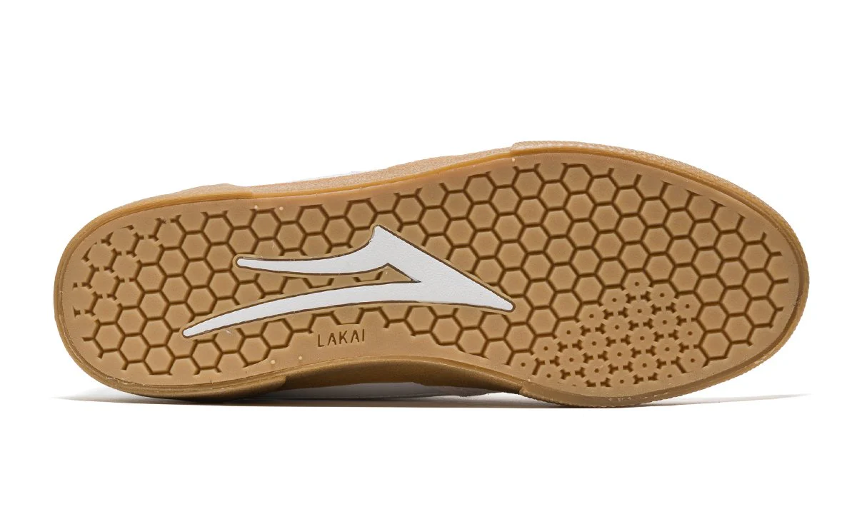 Lakai Cambridge Skate Shoe - White/Gum - Image 3