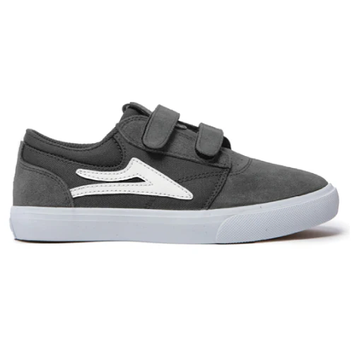 Lakai Griffin Kids Skate Shoe - Charcoal Suede/Canvas