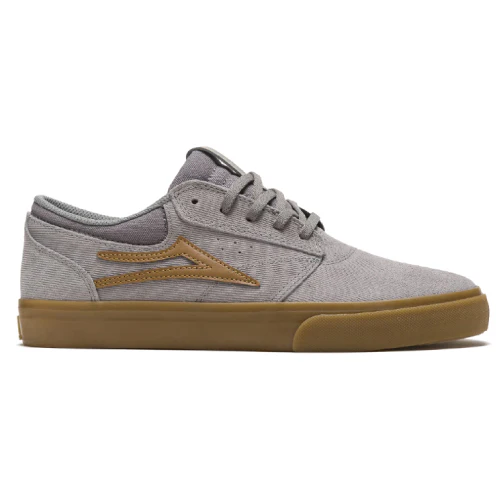 Lakai Griffin Skate Shoe - Grey Corduroy Suede/Gum