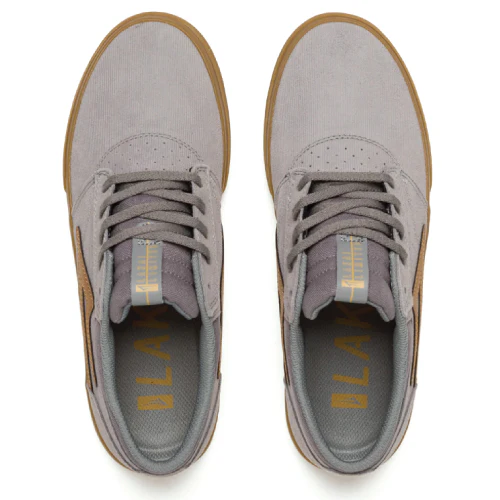 Lakai Griffin Skate Shoe - Grey Corduroy Suede/Gum - Image 3
