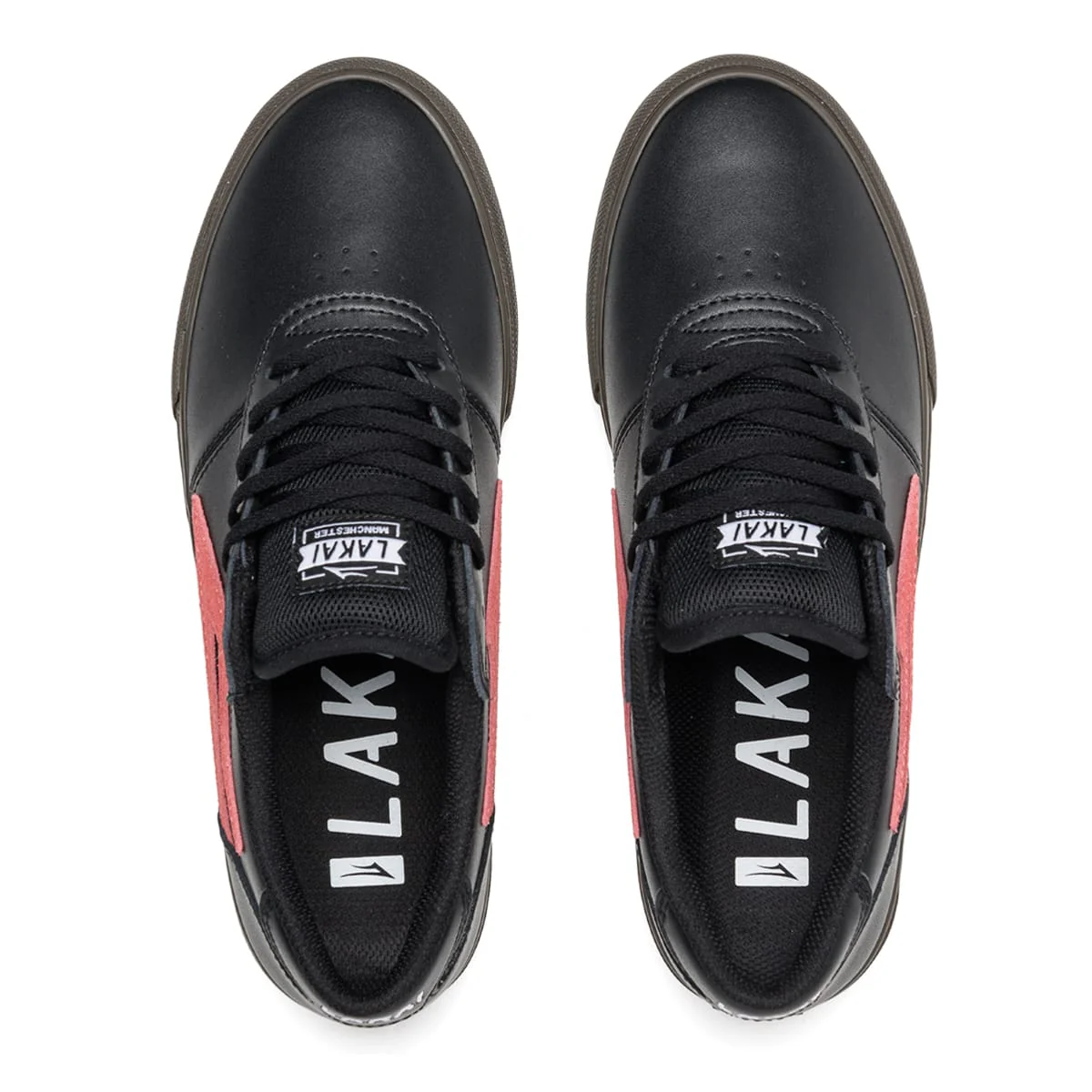 Lakai Manchester Leather Skate Shoe - Black/Dark Gum - Image 3