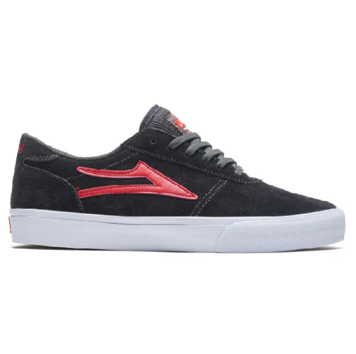 Lakai Manchester Skate Shoe - Charcoal Gray/Flame
