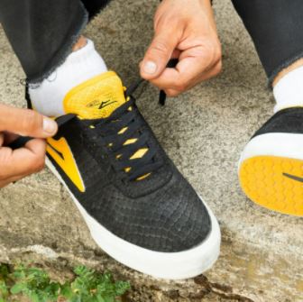 Lakai X Doomsayers Manchester Skate Shoe - Black/Gold - Image 6
