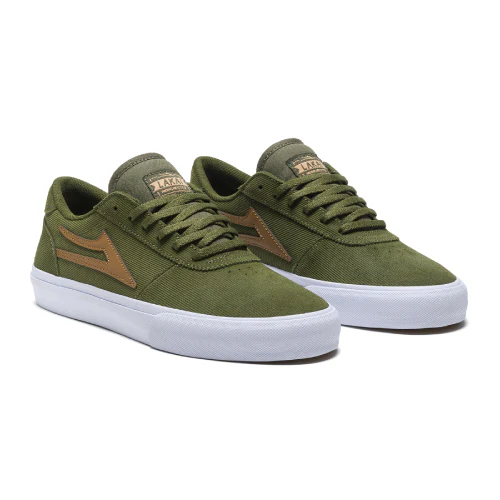 Lakai Manchester Skate Shoe - Olive Corduroy Suede - Image 2