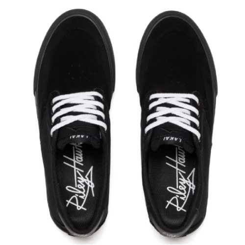 Lakai Riley 3 Skate Shoe - Black/Black - Image 3