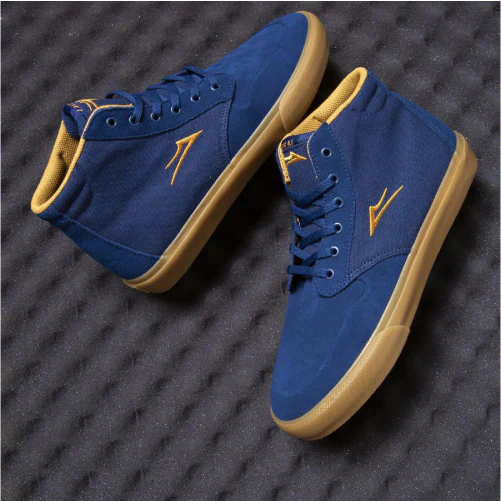 Lakai Riley 3 High Skate Shoe - Navy/Gum Suede - Image 4