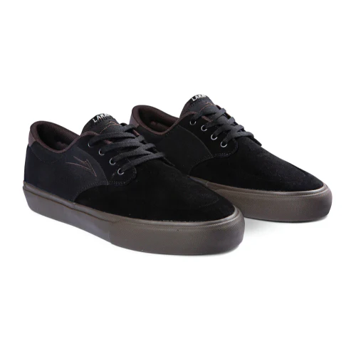 Lakai Riley 3 Skate Shoe - Black/Gum Suede - Image 2
