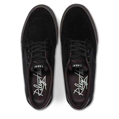 Lakai Riley 3 Skate Shoe - Black/Gum Suede - Image 4