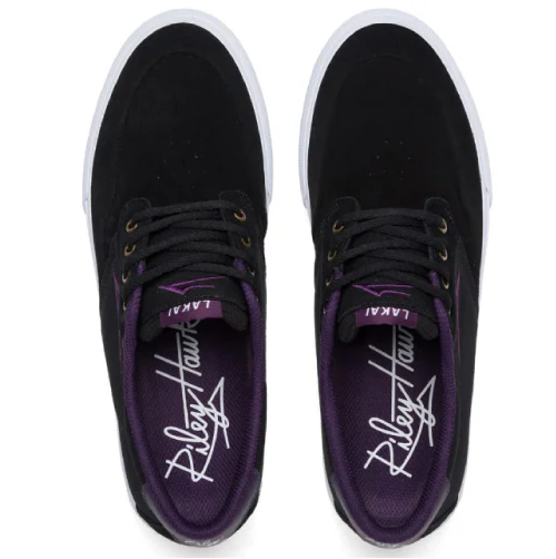 Lakai Riley 3 Skate Shoe - Black/Purple - Image 3