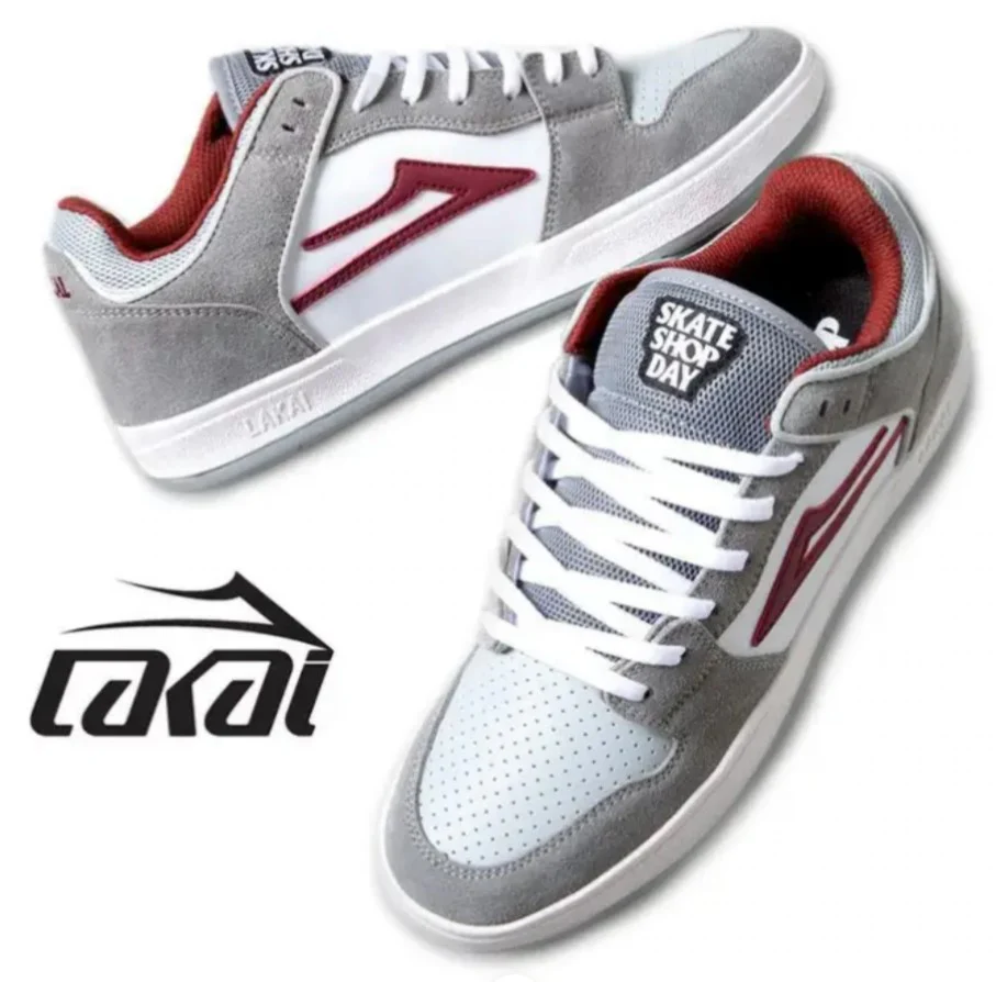 Lakai - Skate Shop Day - Telford Low Skate Shoe - Grey/Burgundy