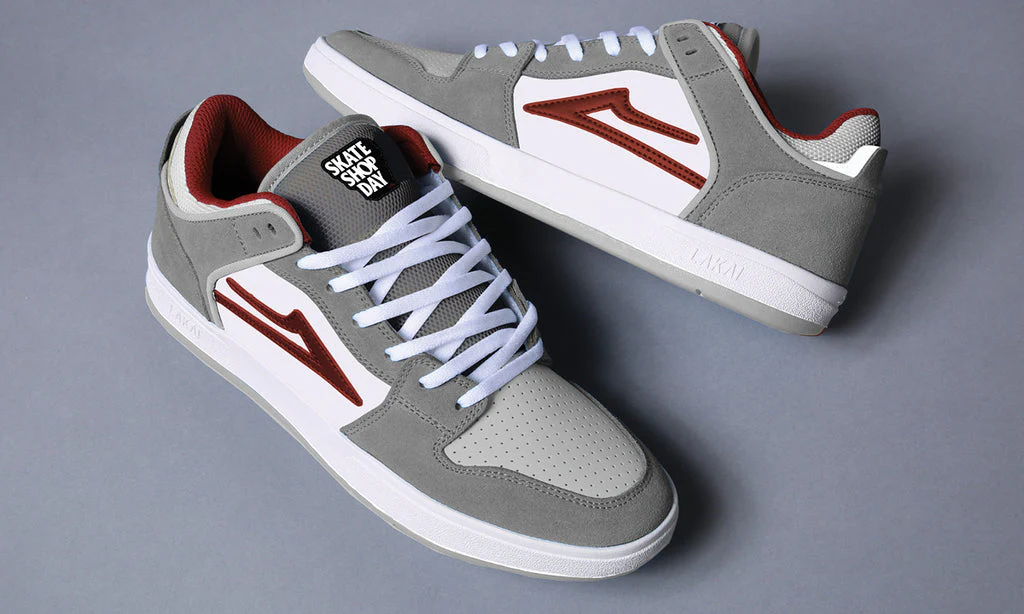 Lakai - Skate Shop Day - Telford Low Skate Shoe - Grey/Burgundy - Image 2