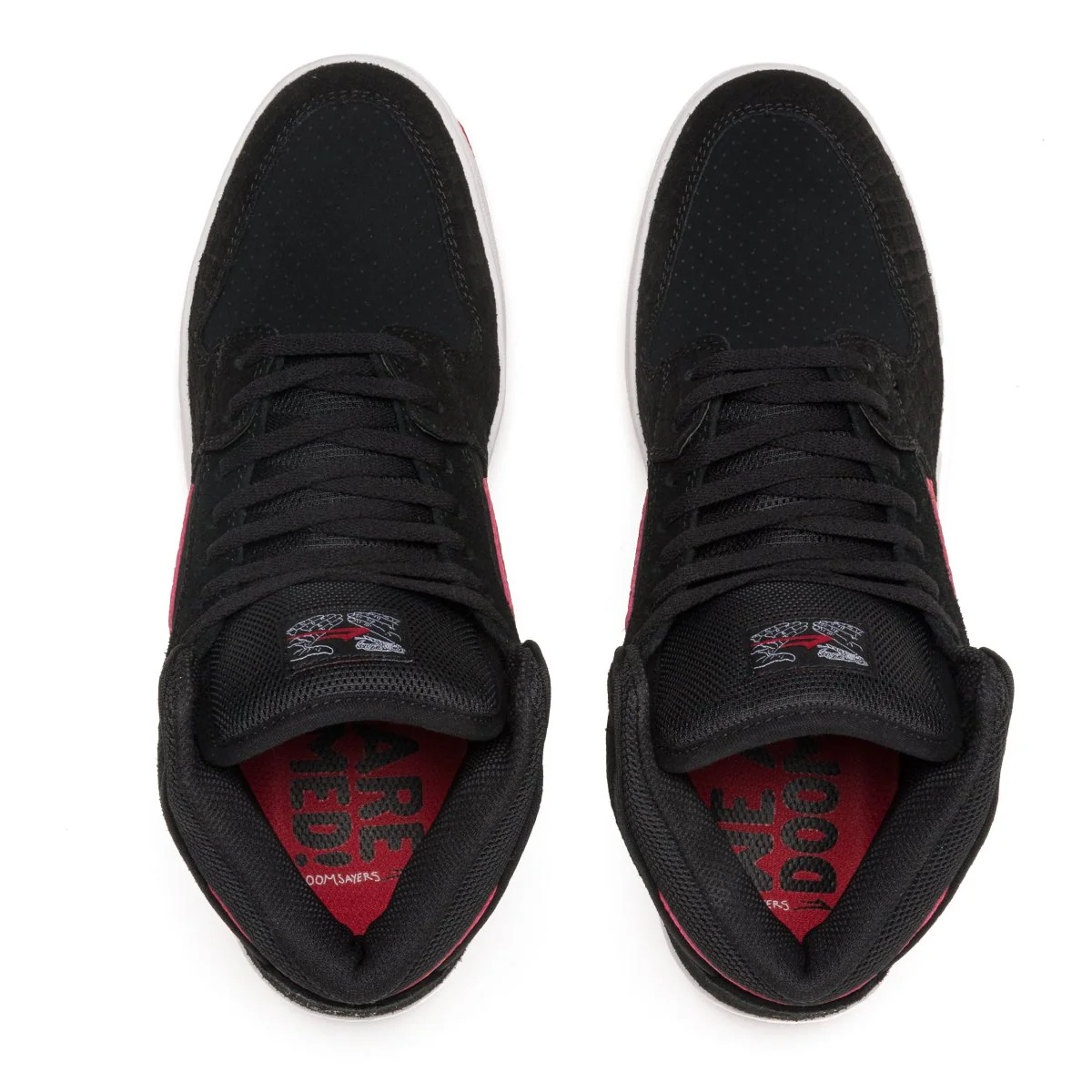 Lakai X Doomsayers Telford Skate Shoe - Black/Red - Image 2