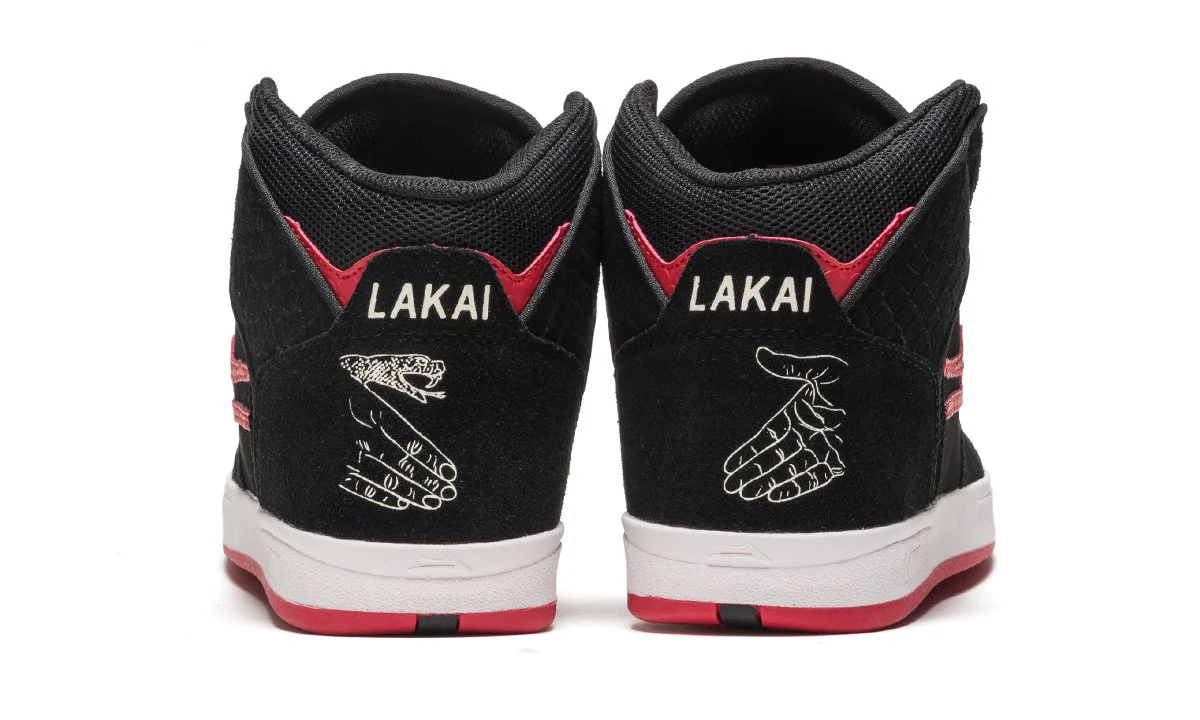 Lakai X Doomsayers Telford Skate Shoe - Black/Red - Image 4