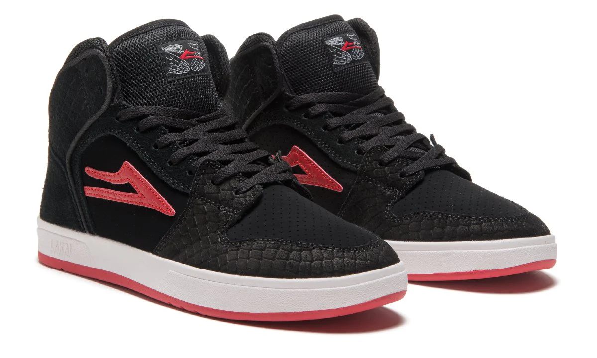 Lakai X Doomsayers Telford Skate Shoe - Black/Red - Image 5