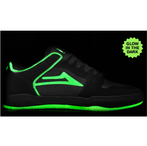 Lakai Telford Low Skate Shoe - Black/Glow in the Dark - Image 2