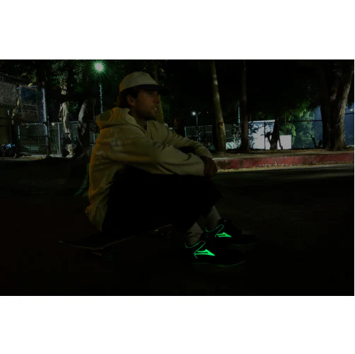 Lakai Telford Low Skate Shoe - Black/Glow in the Dark - Image 5