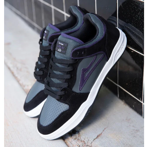 Lakai Telford Low Skate Shoe - Black/Grey - Image 3
