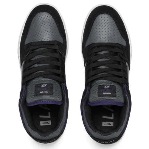 Lakai Telford Low Skate Shoe - Black/Grey - Image 4