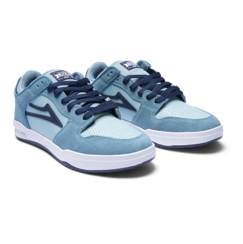Lakai Telford Low Skate Shoe - Light Blue Suede - Image 2