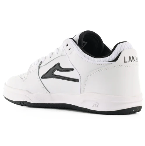 Lakai Telford Low Skate Shoe - White/Black Leather - Image 4
