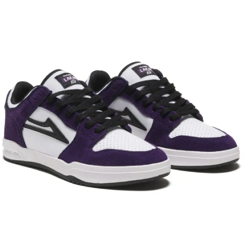 Lakai Telford Low Skate Shoe - White/Grape - Image 2