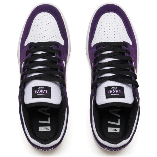 Lakai Telford Low Skate Shoe - White/Grape - Image 3