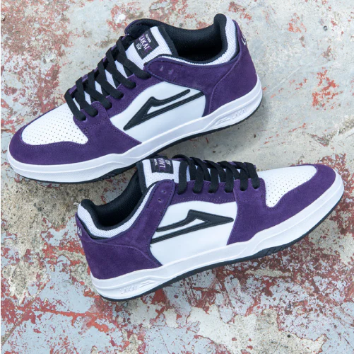Lakai Telford Low Skate Shoe - White/Grape - Image 4