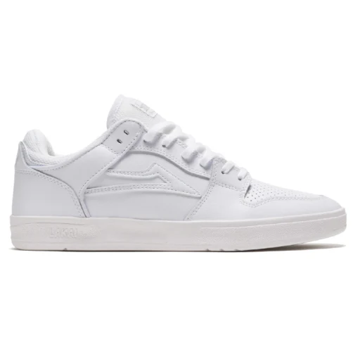 Lakai Telford Low Skate Shoe - White Leather