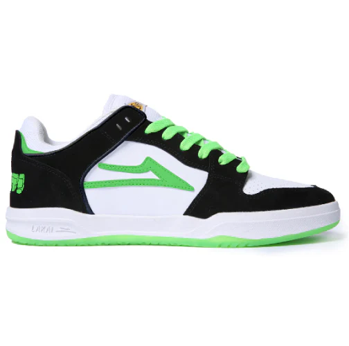 Lakai Telford Low SMU Skate Shoe - Black/White/Green