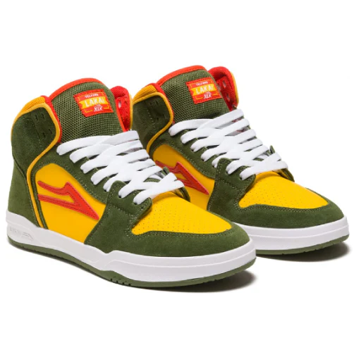 Lakai Telford Skate Shoe - Olive/Yellow - Image 2