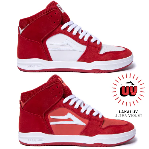 Lakai Telford SMU Skate Shoe - Red/White/UV