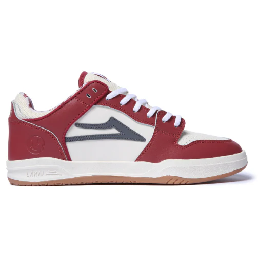 Lakai X Erased Telford Low SMU Skate Shoe - Dark Red/Cream Leather