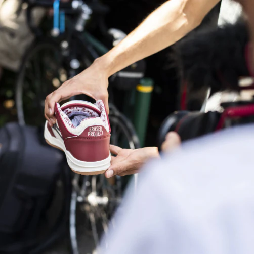 Lakai X Erased Telford Low SMU Skate Shoe - Dark Red/Cream Leather - Image 5