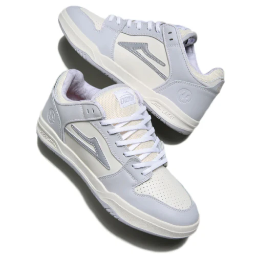 Lakai X Erased Telford Low SMU Skate Shoe - Light Grey Leather - Image 2