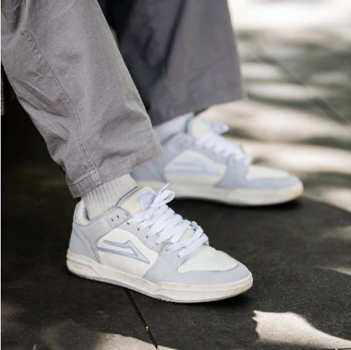 Lakai X Erased Telford Low SMU Skate Shoe - Light Grey Leather - Image 3