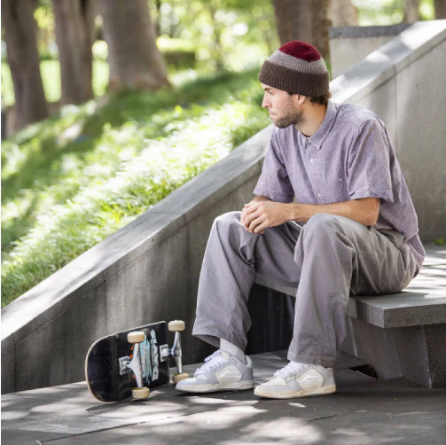 Lakai X Erased Telford Low SMU Skate Shoe - Light Grey Leather - Image 4